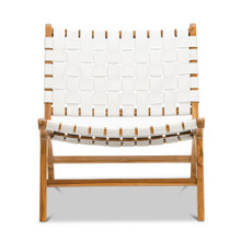 Casey Woven Cowhide Leather Lounge Chair